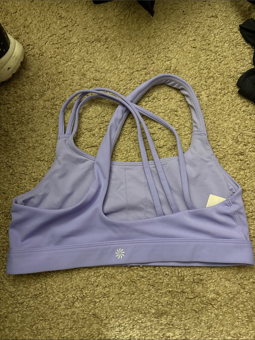 Athleta Lavender Purple Strappy Back Sports Bra Size Medium - Picture 2 of 2